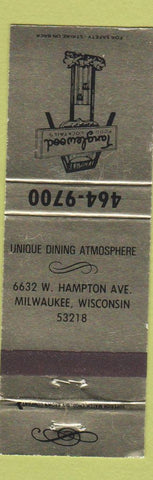 Matchbook Cover - Tangelwood Restaurant Milwaukee WI