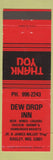 Matchbook Cover - Dew Drop Inn Bagley WI RED