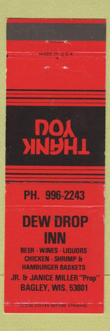 Matchbook Cover - Dew Drop Inn Bagley WI RED