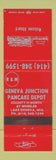 Matchbook Cover - Geneva Junction Lake Geneva WI Pancakes