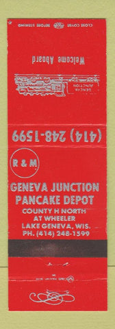 Matchbook Cover - Geneva Junction Lake Geneva WI Pancakes
