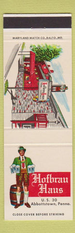 Matchbook Cover - Hofbrau Haus Abbottstown PA