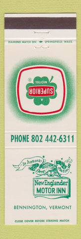 Matchbook Cover - New Englander Motor Inn Bennington VT #3