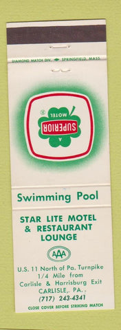 Matchbook Cover - Star Lite Motel Restaurant Carlisle PA