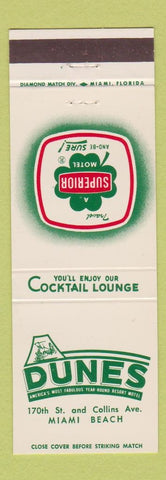Matchbook Cover - Dunes Motel Miami Beach FL