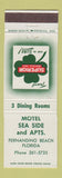Matchbook Cover - Motel Sea Side Fernandino Beach FL