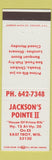 Matchbook Cover - Jackson's Pointe II East Troy WI