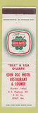 Matchbook Cover - Eden Roc Motel Jesup GA WEAR