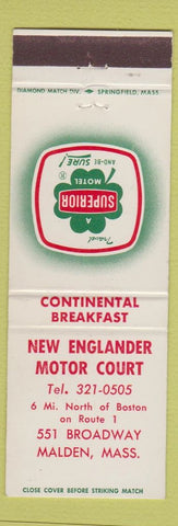 Matchbook Cover - New Englander Motor Inn Malden MA