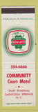 Matchbook Cover - Community Court Motel Saratoga Springs NY
