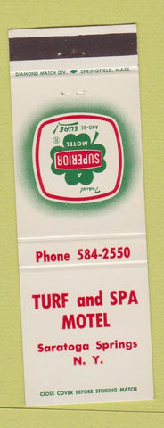 Matchbook Cover - Turf and Spa Motel Saratoga Springs NY