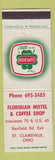 Matchbook Cover - Floridian Motel Coffee Shop ST Clairsville OH