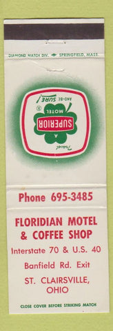 Matchbook Cover - Floridian Motel Coffee Shop ST Clairsville OH