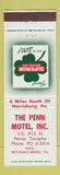 Matchbook Cover - Penn Motel Mechanicsburg PA