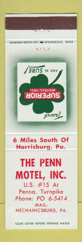 Matchbook Cover - Penn Motel Mechanicsburg PA
