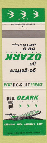 Matchbook Cover - Ozark Airlines DC-9 Jet