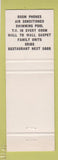 Matchbook Cover - Colonial Motor Court West Chester PA