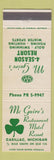 Matchbook Cover - McGuire's Restaurant Motel Cadillac MI
