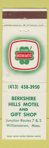 Matchbook Cover - Berkshire Hills Motel Williamstown MA WEAR