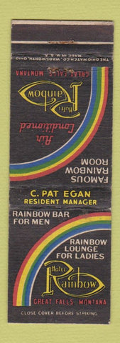 Matchbook Cover - Hotel Rainbow Great Falls MT