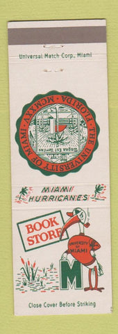 Matchbook Cover - Miami Hurricanes Book Store University