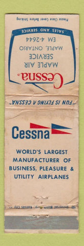 Matchbook Cover - Cessna Airplanes Maple ON POOR