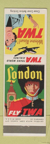 Matchbook Cover - TWA Airlines London UK girlie