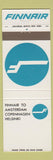 Matchbook Cover - Finnair Amsterdam Cophenhagen Helsinki