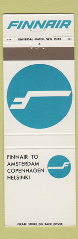 Matchbook Cover - Finnair Amsterdam Cophenhagen Helsinki