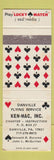 Matchbook Cover - Ken Mac Danville Flying Service PA Lucky Match WEAR