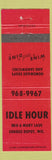 Matchbook Cover - Idle Hour Genesee Depot WI restaurant
