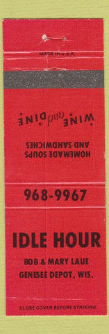 Matchbook Cover - Idle Hour Genesee Depot WI restaurant