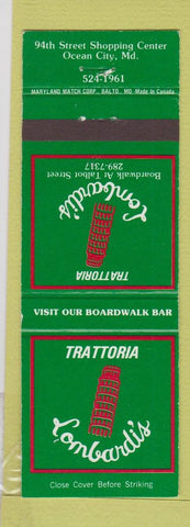 Matchbook Cover - Trattoria Lombardi's Ocean City MD