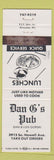 Matchbook Cover - Dan G's Pub WI? WEAR