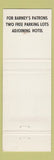 Matchbook Cover - Barney's Hideaway Victoria BC Strathcona Hotel