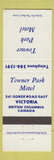 Matchbook Cover - Towner Park Motel Victoria BC