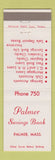 Matchbook Cover - Palmer Savings Bank Palmer MA