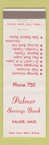 Matchbook Cover - Palmer Savings Bank Palmer MA