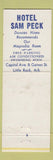 Matchbook Cover - Hotel Sam Peck Little Rock AR
