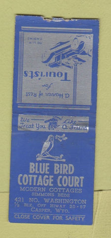 Matchbook Cover - Blue Bird Cottage Court Casper WY BOBTAIL
