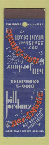 Matchbook Cover - Bill Jordan's Miami Beach FL deco SAMPLE