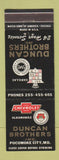 Matchbook Cover - Duncan Bros Cadillac Chevrolet Oldsmobile GMC Pocomoke City MD