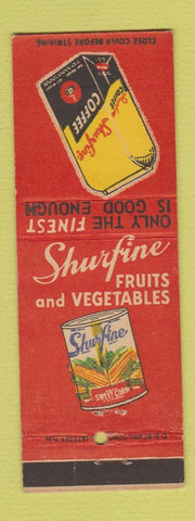 Matchbook Cover - Shurfine Coffee Canned Corn