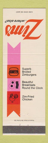 Matchbook Cover - Zim's Hamburgers San Francisco South CA