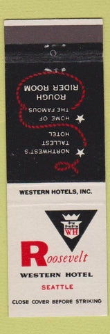 Matchbook Cover - Roosevelt Western Hotel Seattle WA