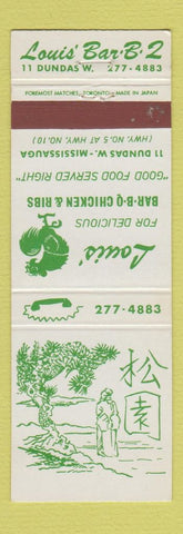 Matchbook Cover - Louis' BBQ Chicken Ribs Mississauga ON