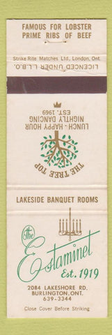 Matchbook Cover - The Estaminet Burlington ON