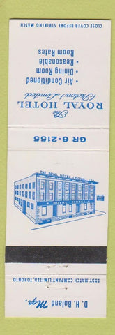 Matchbook Cover - Royal Hotel Picton ON