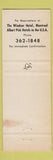 Matchbook Cover - Lord Simcoe Hotel Toronto ON WEAR #1