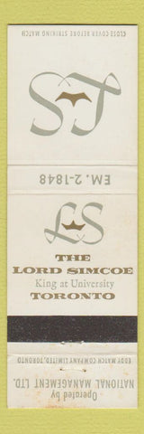 Matchbook Cover - Lord Simcoe Hotel Toronto ON WEAR #2